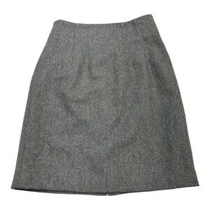 Lee David‎ Ltd Collection Vintage Womens 7/8 Wool Blend Skirt Gray Pencil Zip Up